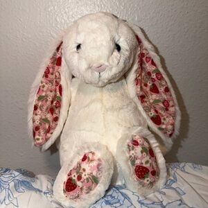 RESERVED Jellycat Cream Bunny with Floral Accents